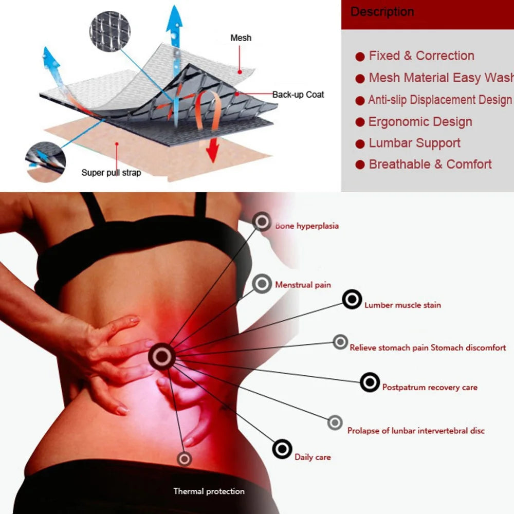 Magnetic Therapy Self-Heating Lumbar Support Belt